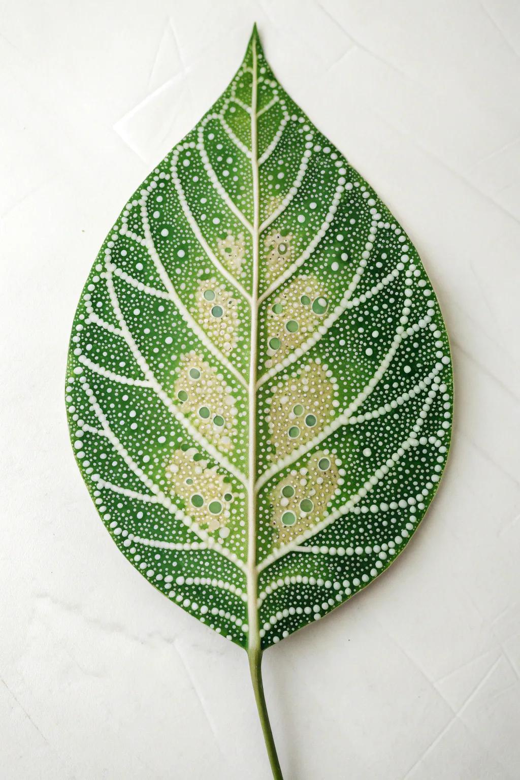 Embrace nature's simplicity with a touch of artistry—discover the beauty of pointillism in leafy patterns.