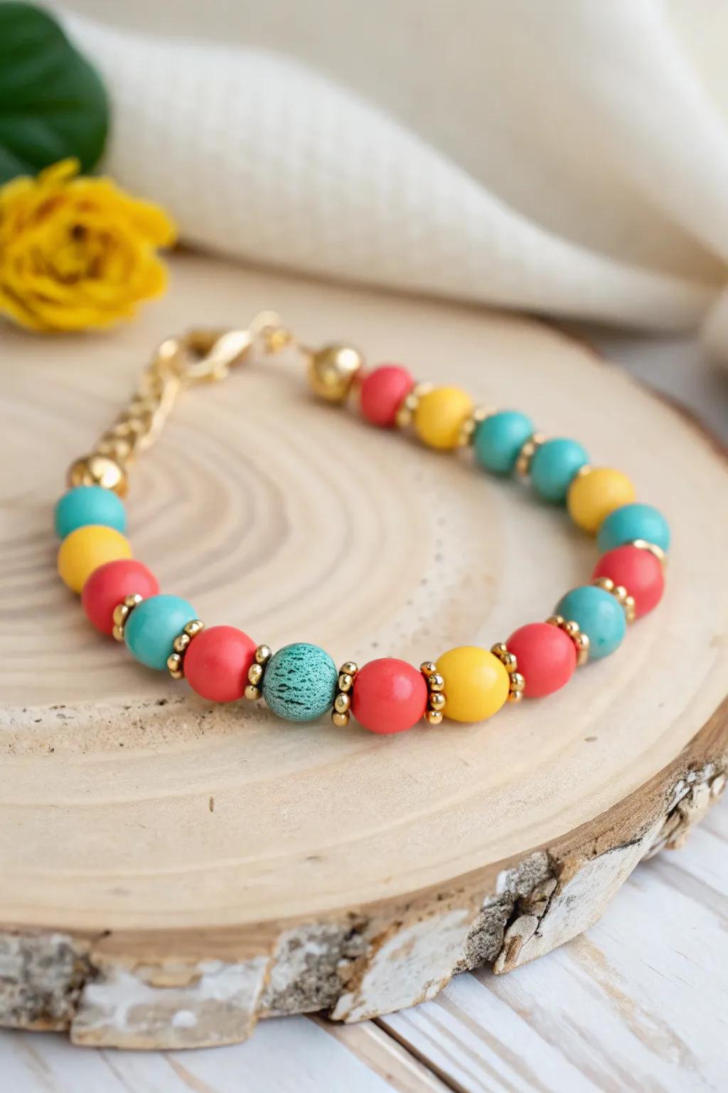 Elevate your summer style with a touch of gold elegance. #SummerBracelet #BohoChic