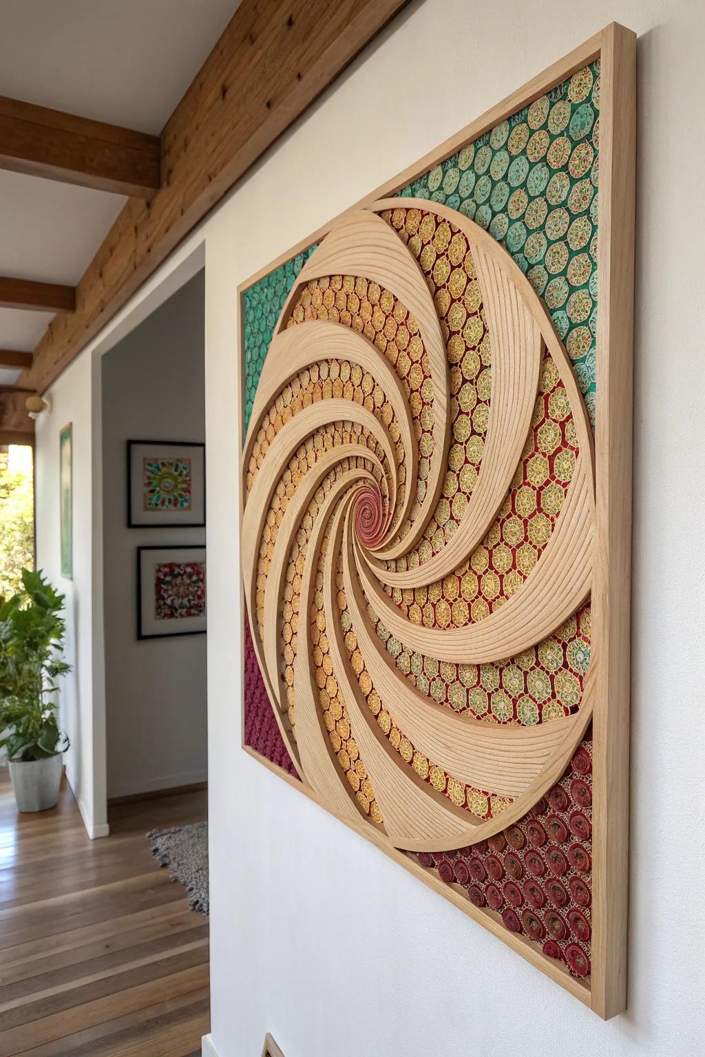 Discover the beauty of geometry with a minimalist twist—this vibrant Pythagorean spiral will captivate any room.