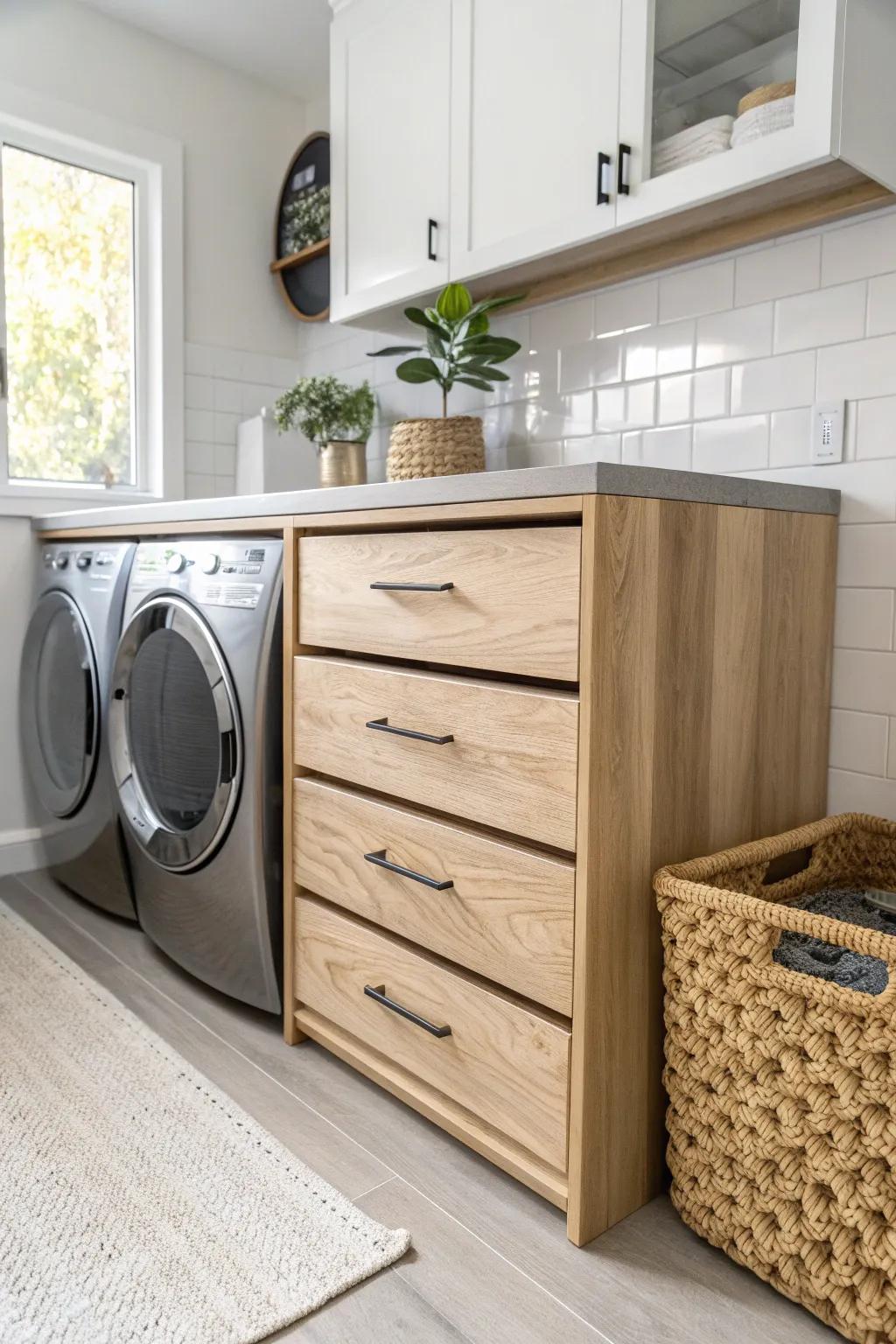 Elevate your laundry experience with stylish storage solutions that marry function and elegance. 🌿✨