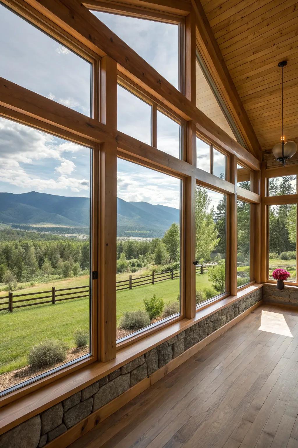 Ample windows bring light and nature into your living space.