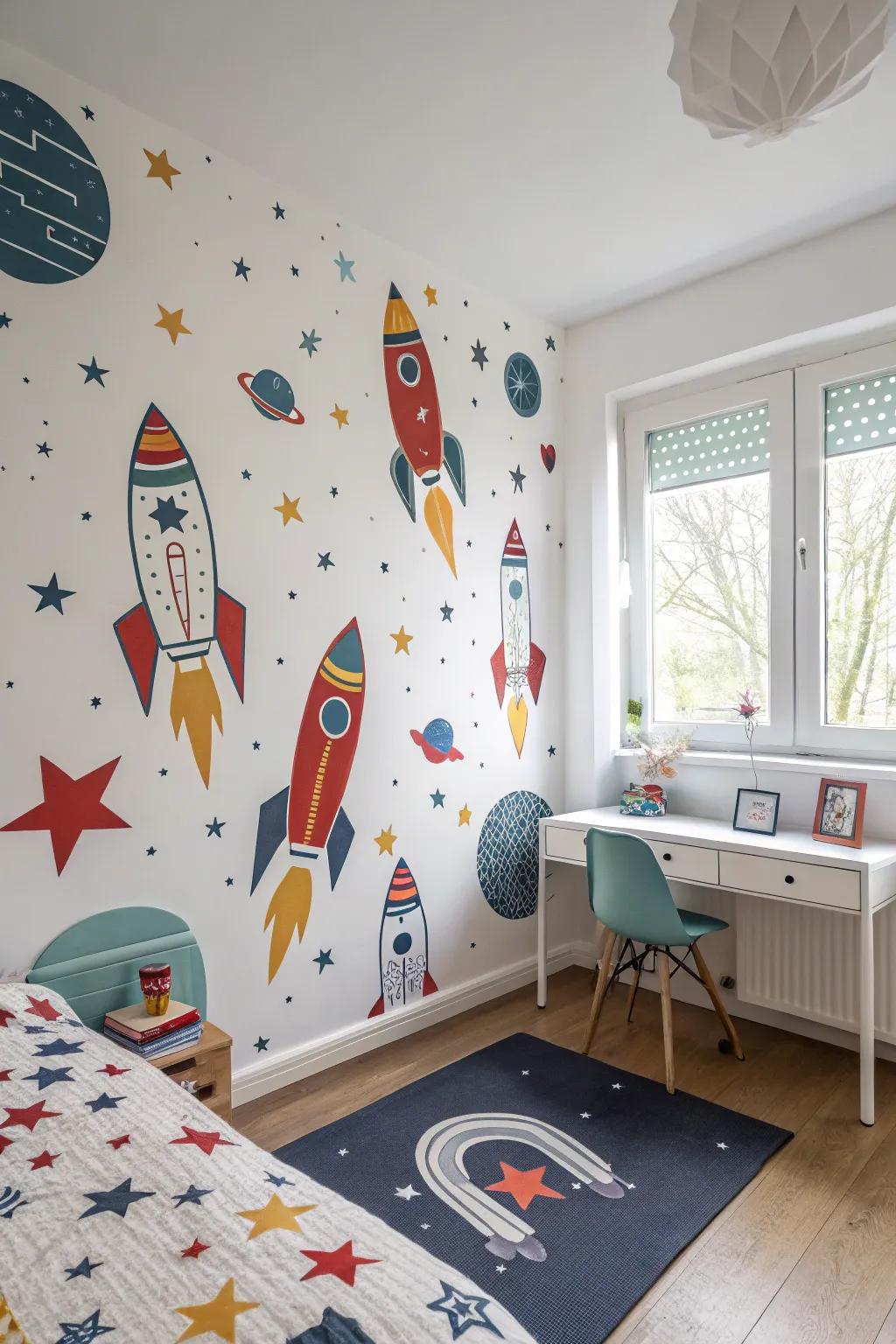 Bring the universe into your child's room with themed decor.