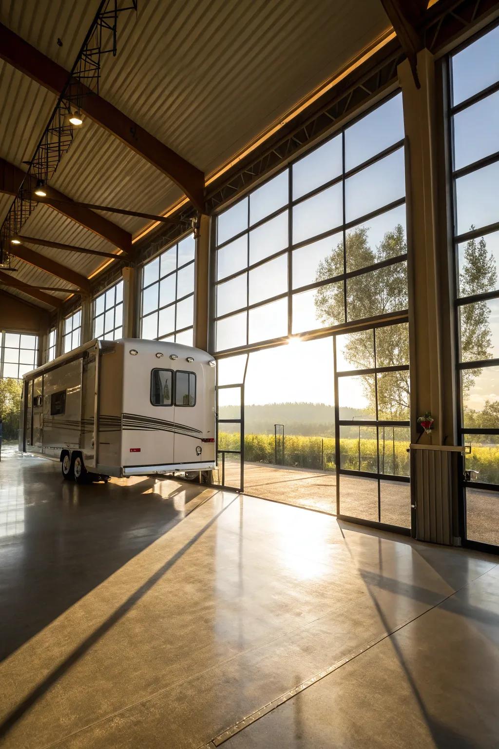Large windows bring warmth and light into your pole barn.