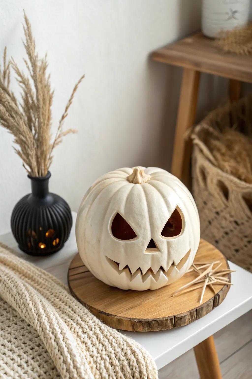 Gaze into the haunting hollow eyes of Halloween's craftiest creation. 🎃✨