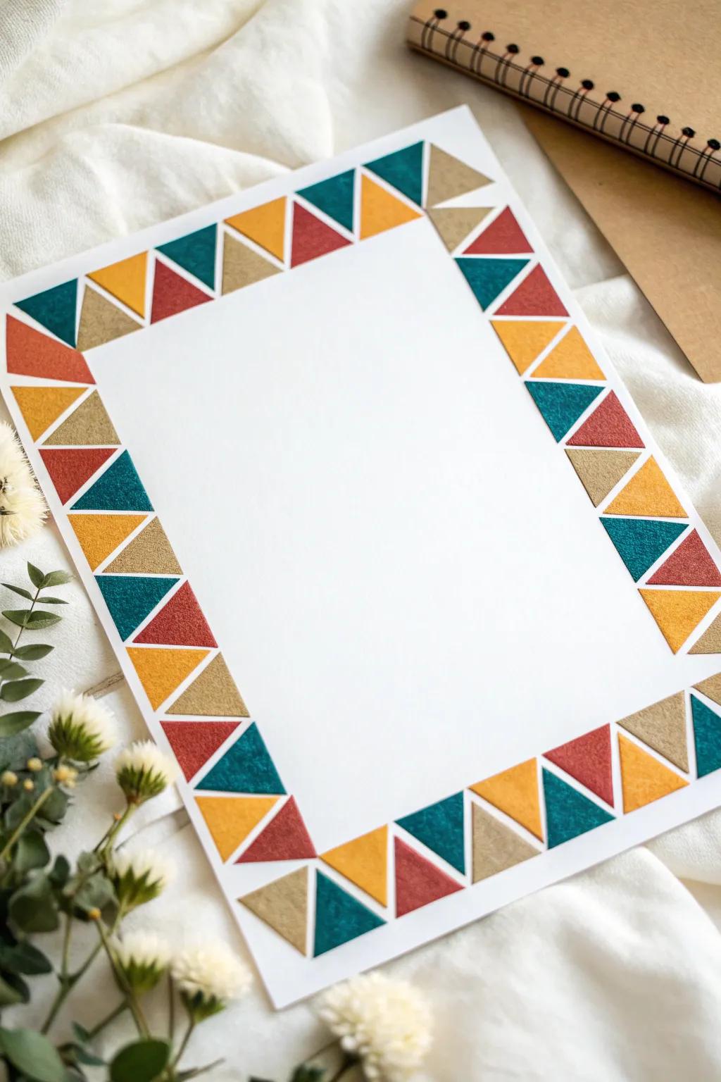 Elevate your scrapbooking with bold geometric borders—where minimalism meets vibrant artistry.
