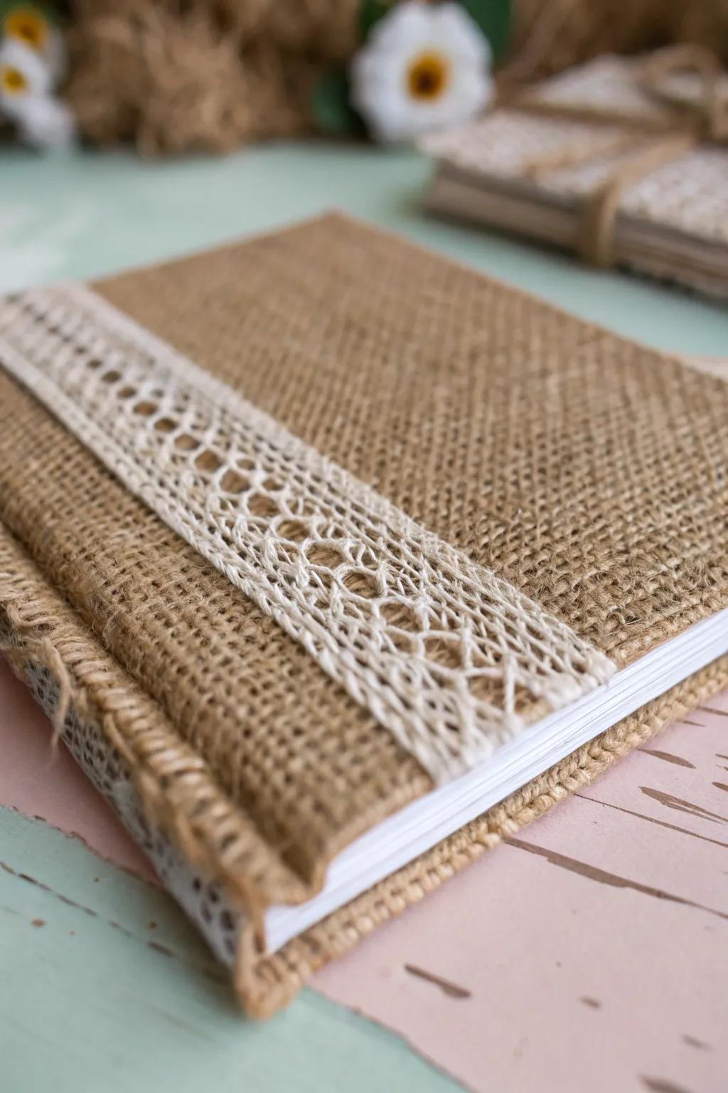 Transform your scrapbook with the rustic charm of burlap. Embrace texture and simplicity for a cozy, Scandinavian-inspired look.