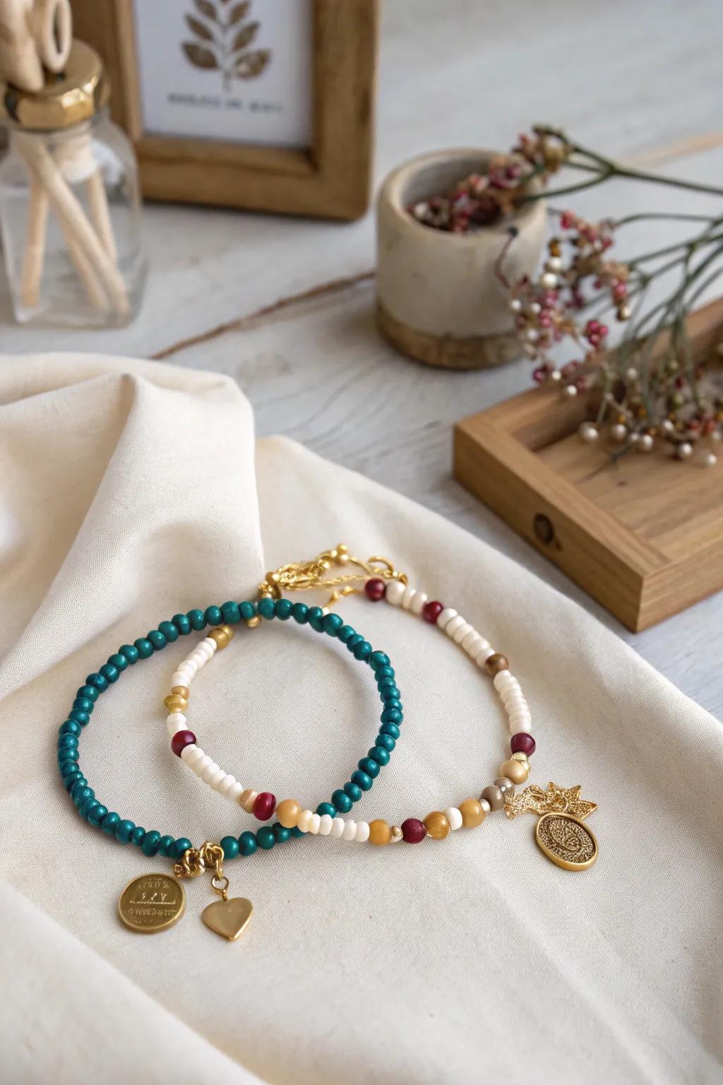 Elevate your boho-chic style with a stunning handcrafted bracelet stack.