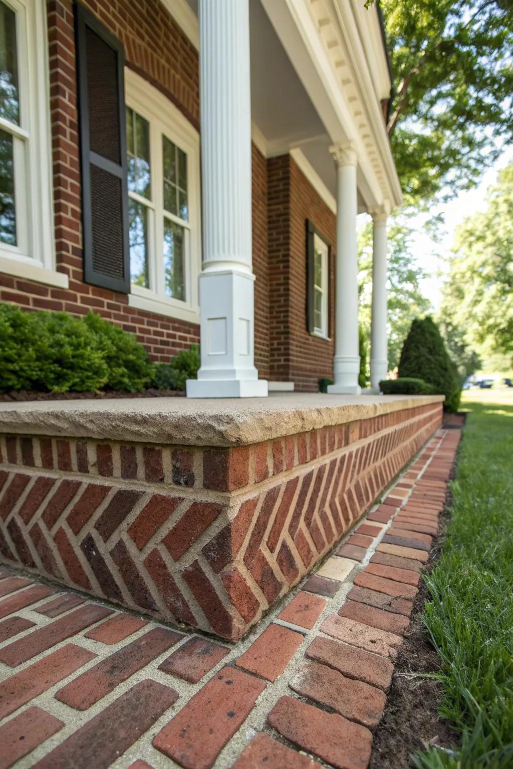 Timeless Elegance: Brick skirting that stands the test of time.