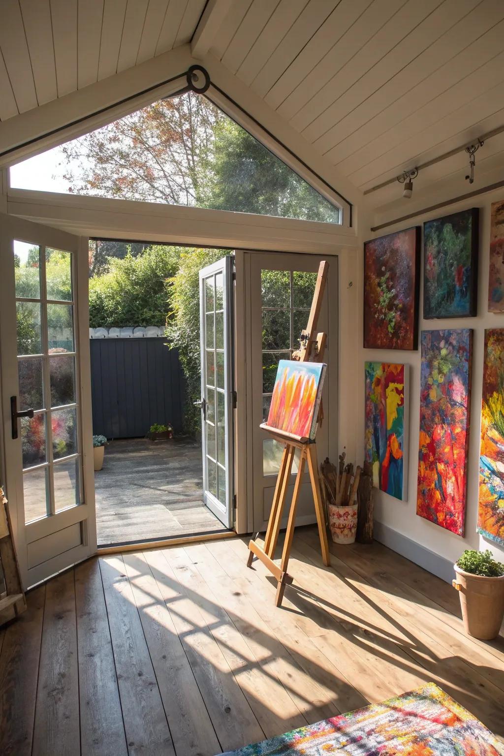 Transform your space into a haven for creativity with this stunning sunny art studio conversion.