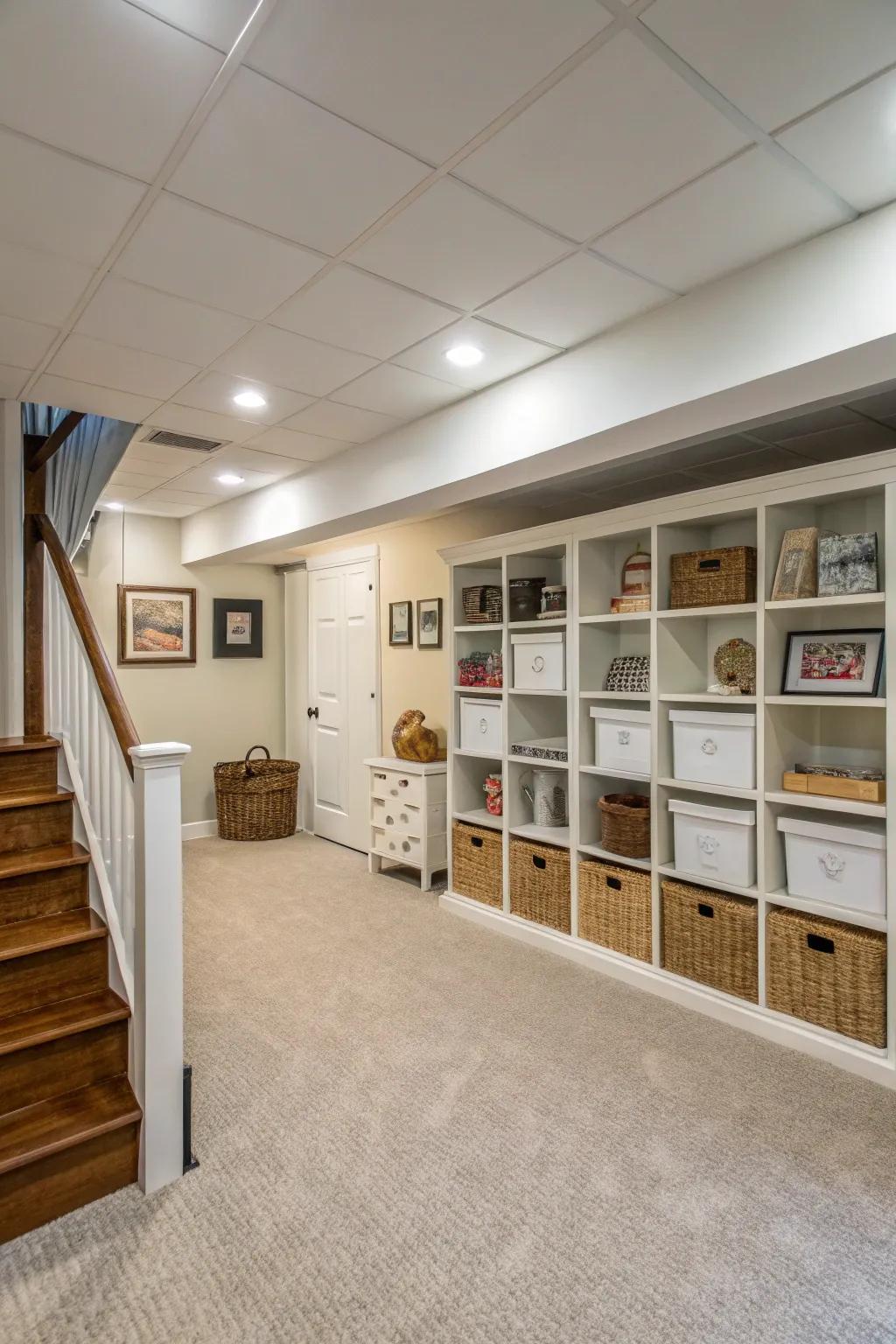 An open layout can make your basement feel more expansive.