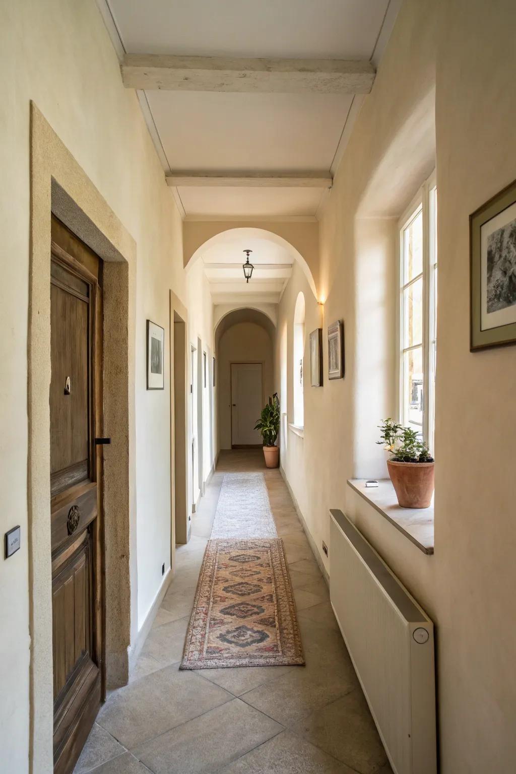 Light colors enhance the brightness and openness of small halls.