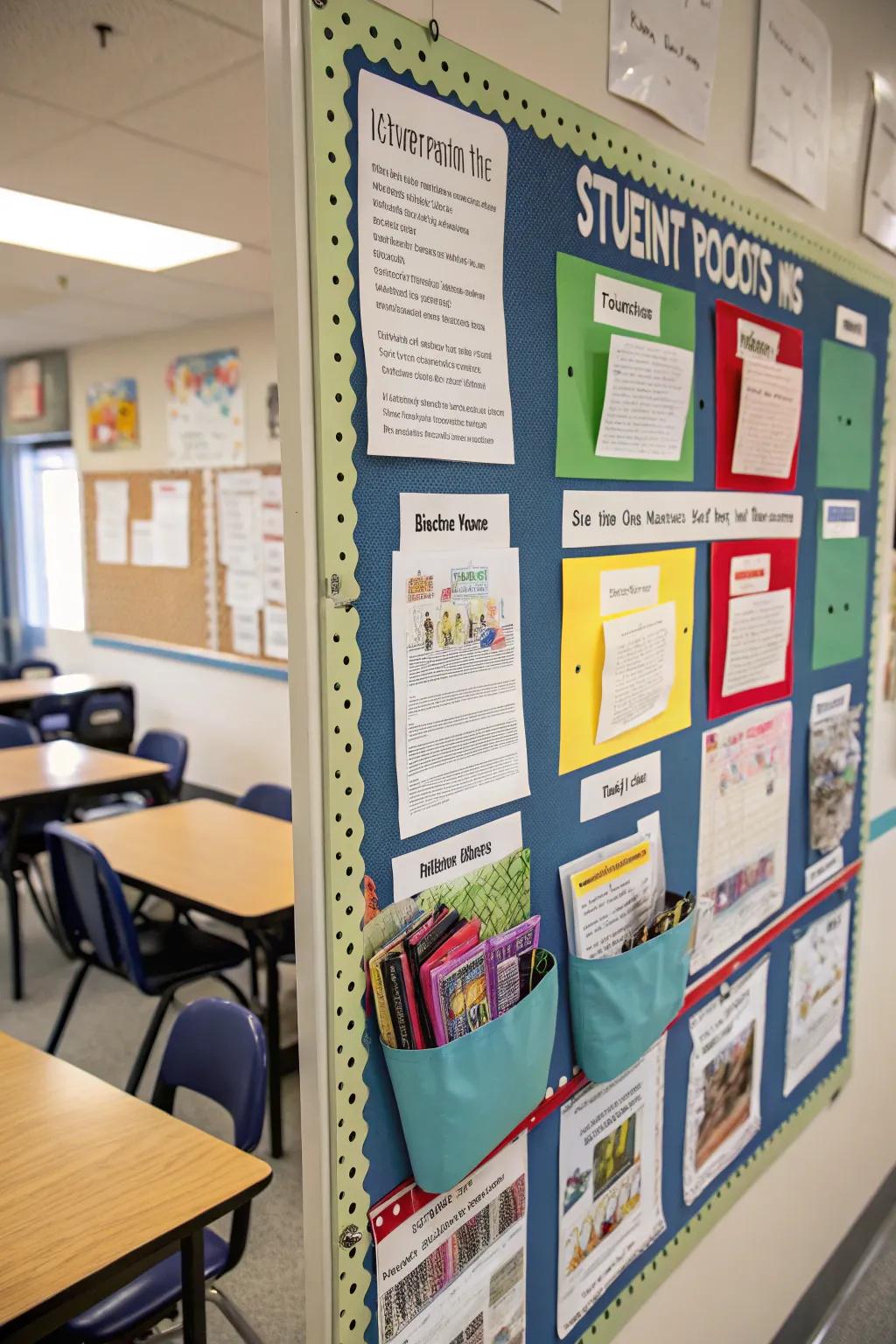 Interactive pockets allow for student engagement and creativity.