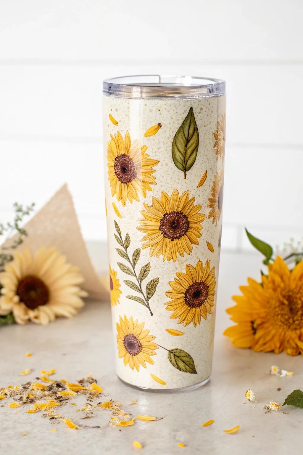 Embrace nature's elegance with this stunning floral snow globe tumbler, where simplicity meets bold beauty.
