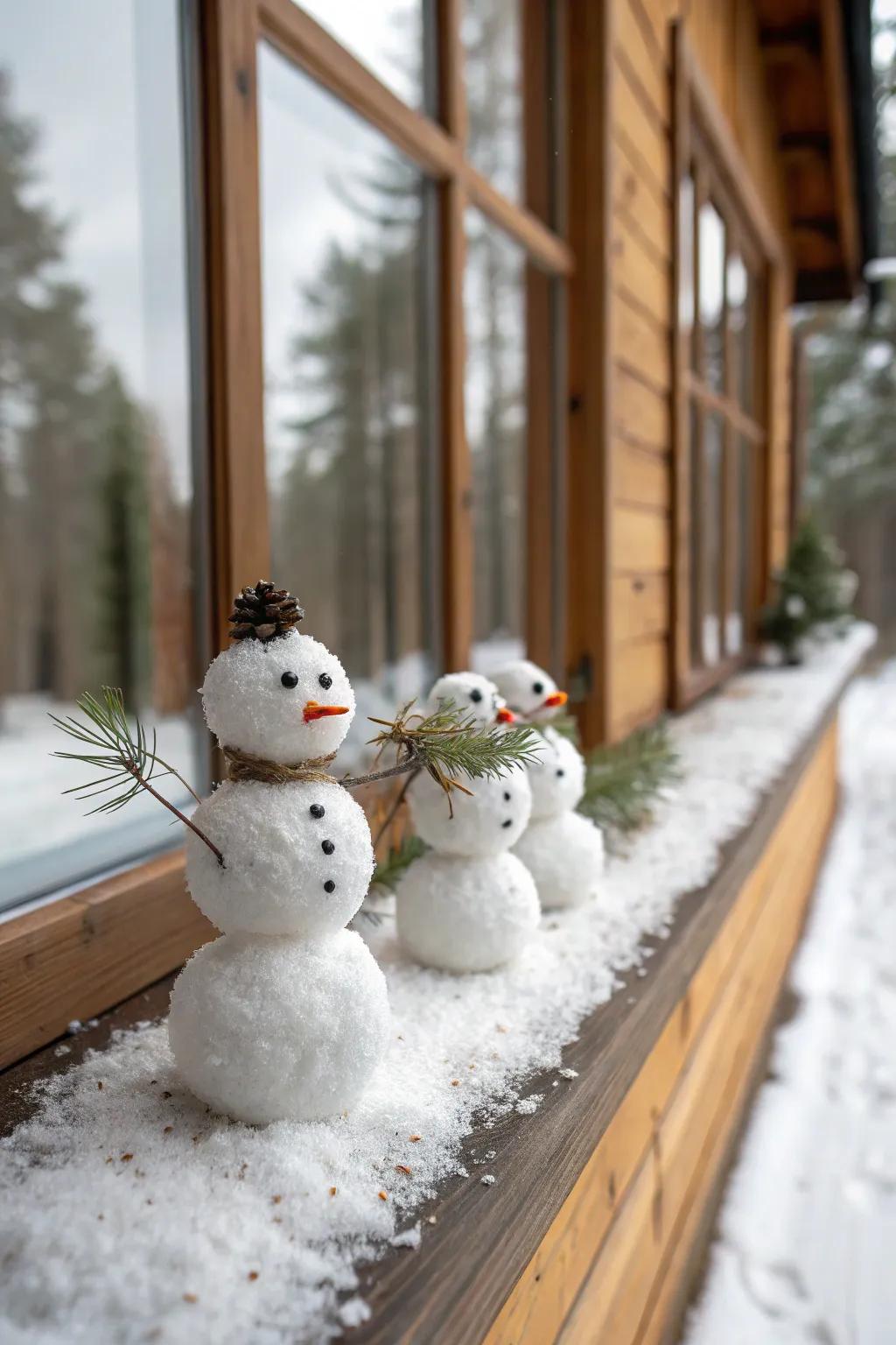 Charming Miniature Snowmen: A Nordic Winter Delight for Your Windowsill