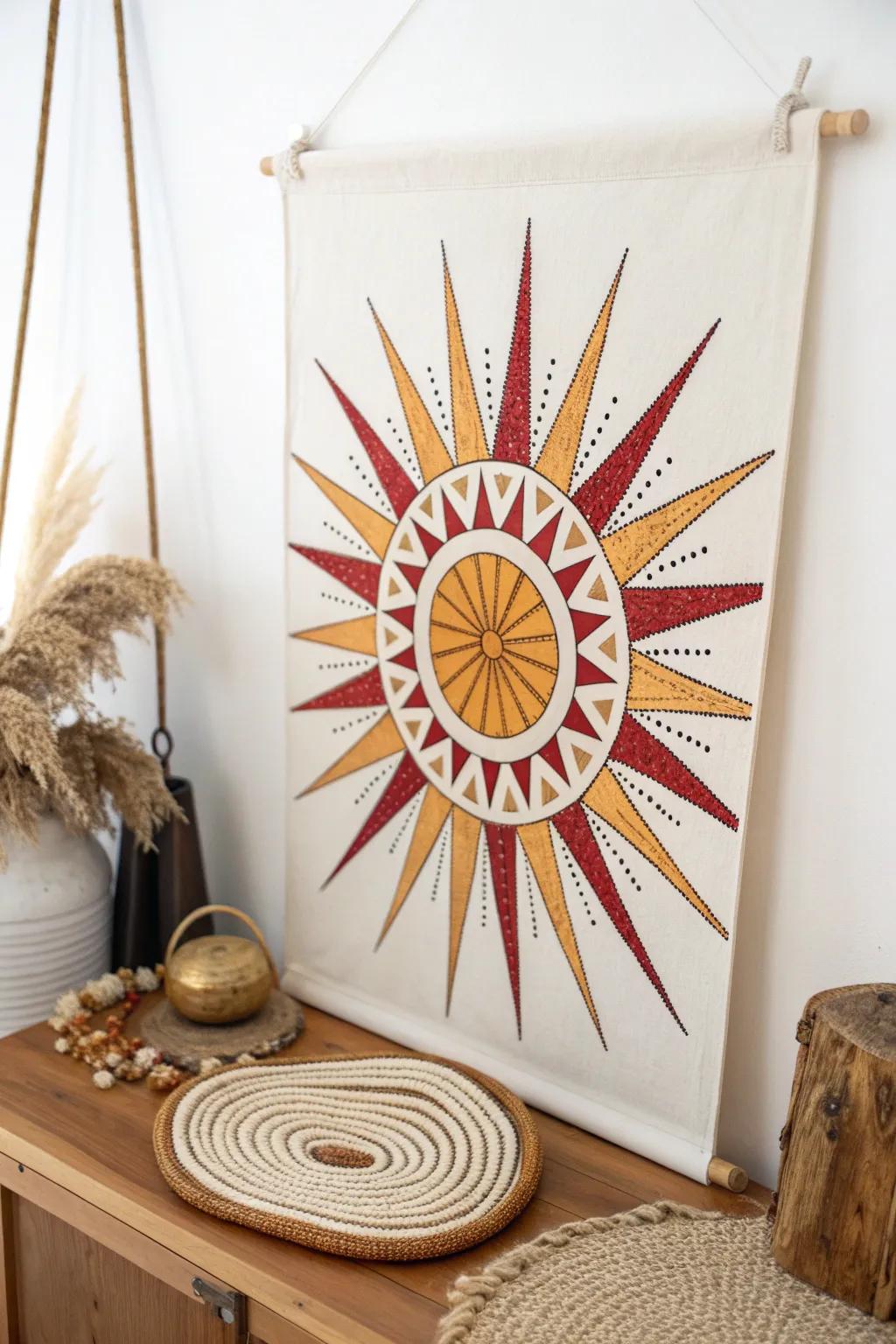Radiate creativity with this stunning sunburst pattern, where simplicity meets bold artistry.