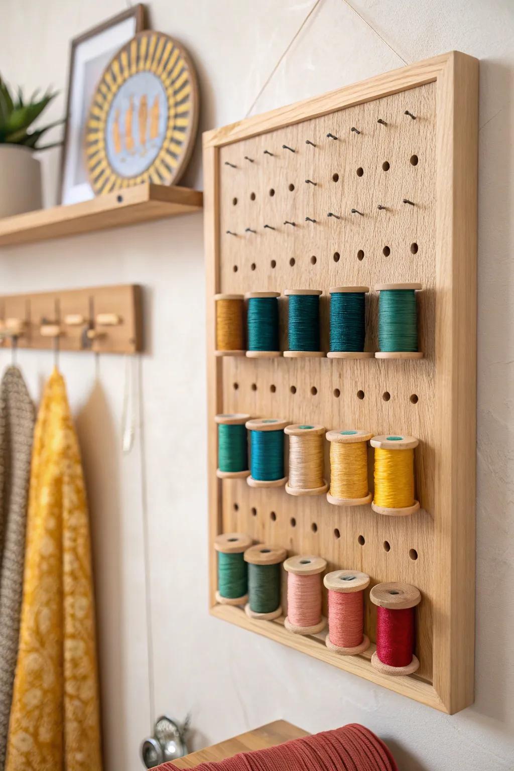 Elevate your crafting space with a stylish DIY pegboard that blends functionality with minimalist elegance. #CraftInStyle #ScandinavianBoho