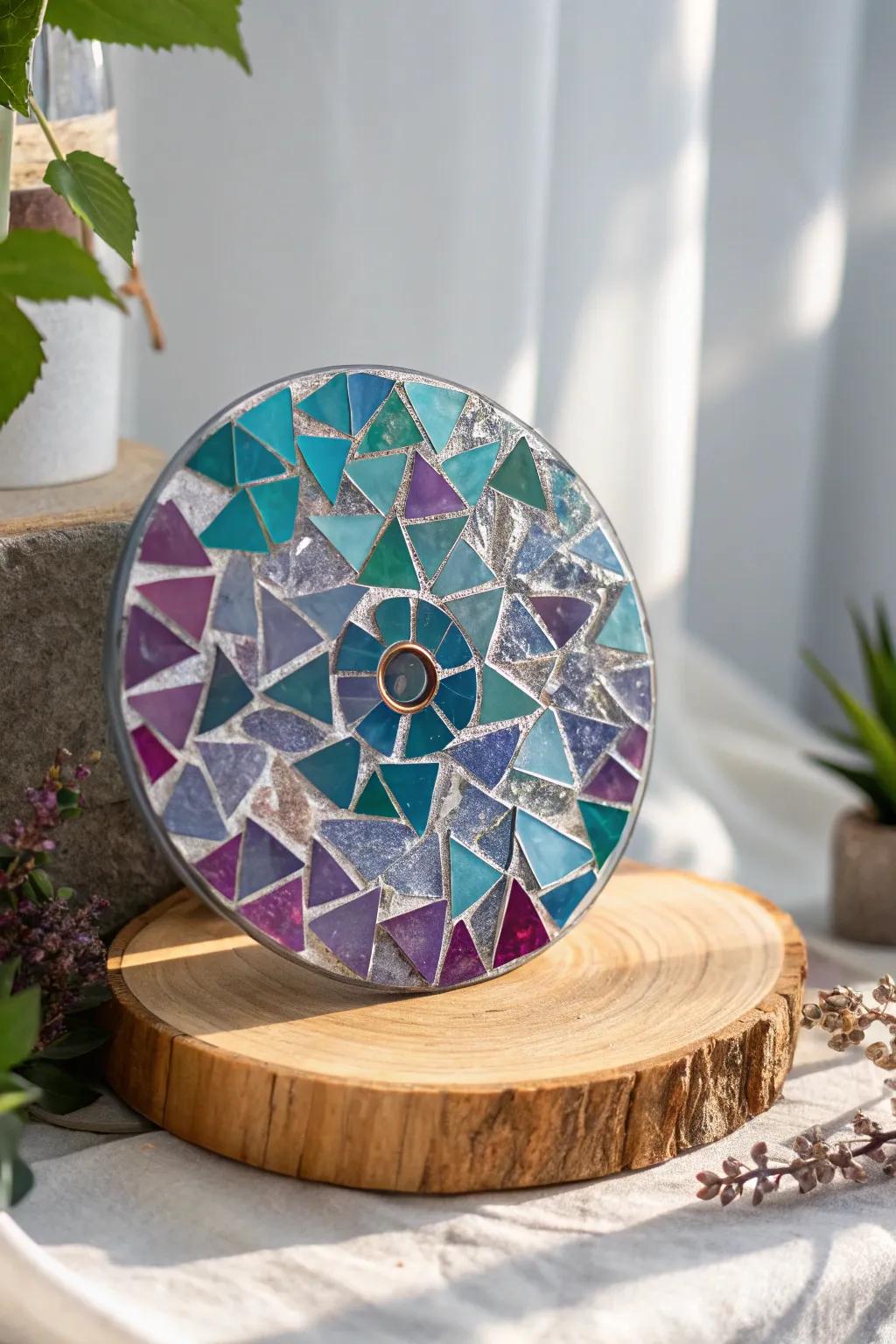 Transform old CDs into dazzling mosaic art that brings a kaleidoscope of colors to any space.