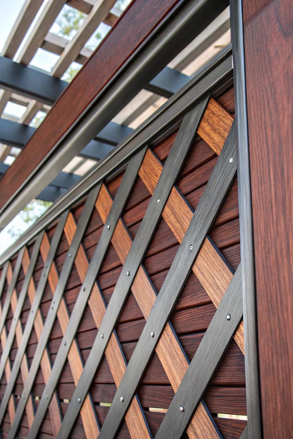Elevate your outdoor space with the perfect blend of wood and metal textures.