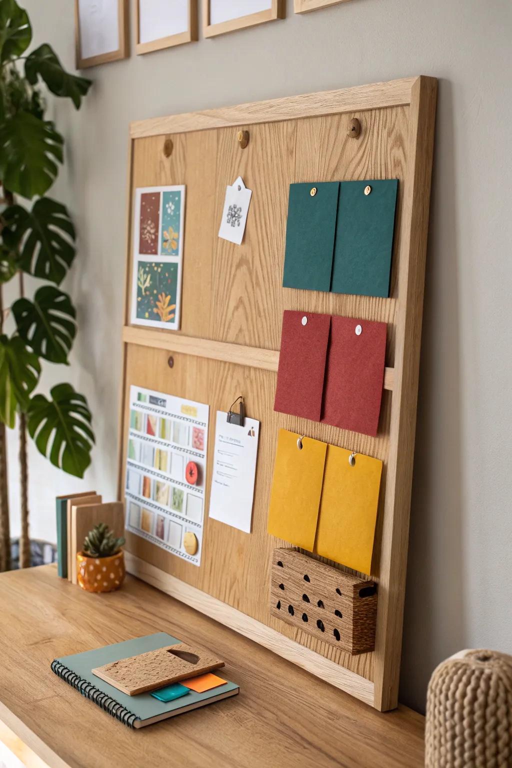 Revolutionize your workspace with a vibrant, interactive idea board that blends Scandinavian simplicity with boho flair.