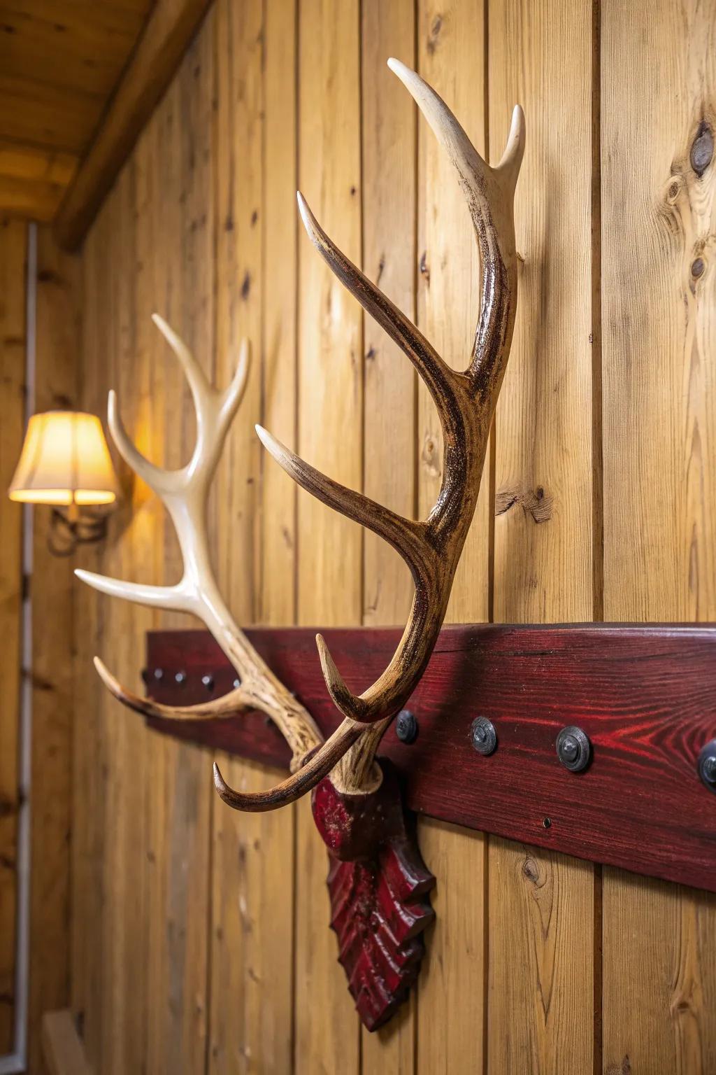 Bring the wilderness indoors with this stunning faux antler coat rack—where elegance meets craftsmanship.