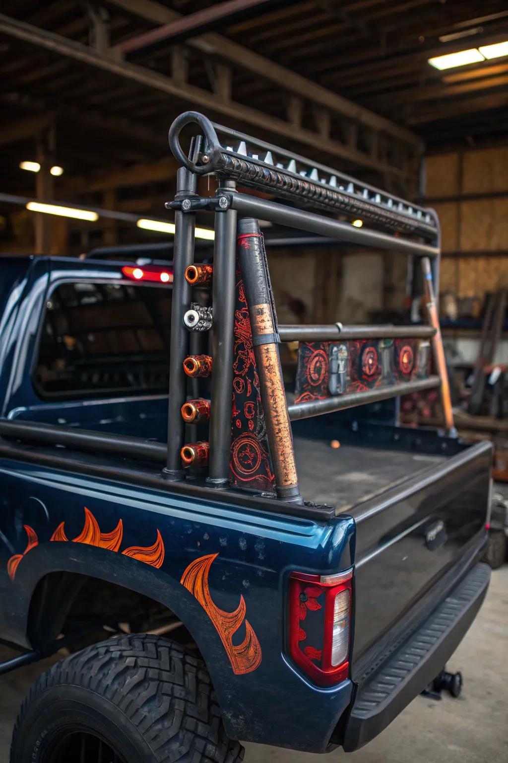 Elevate your truck's utility with a custom-crafted pipeline rack, designed for the true artisan.