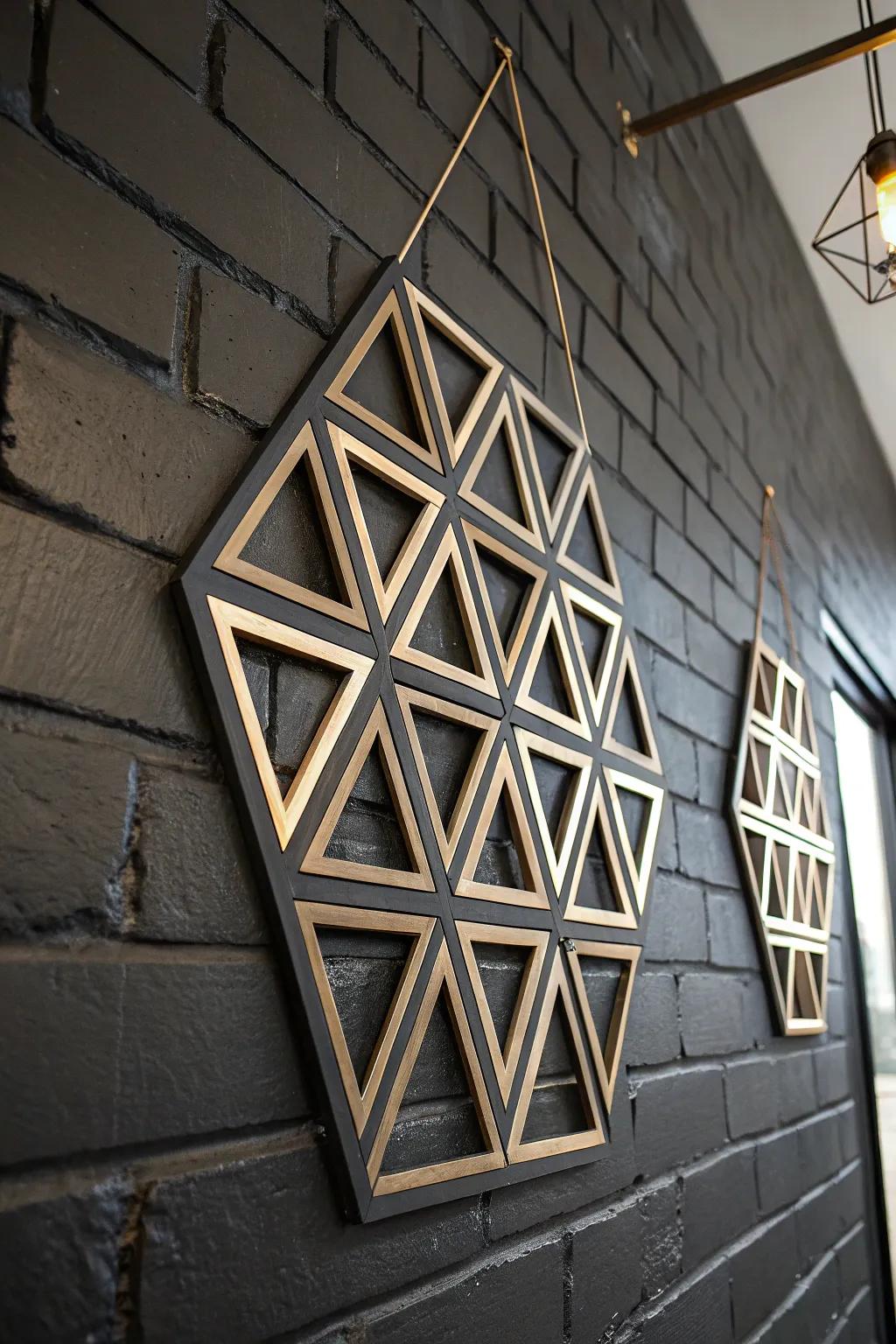 Elevate your space with bold geometric metal art that showcases impeccable craftsmanship.