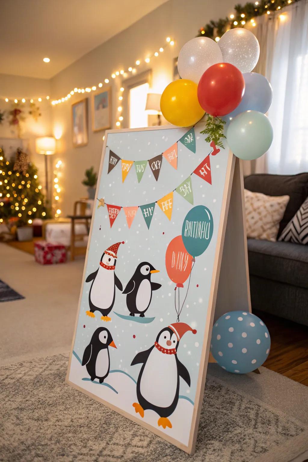 Bring a smile to everyone's face with a penguin-themed board.