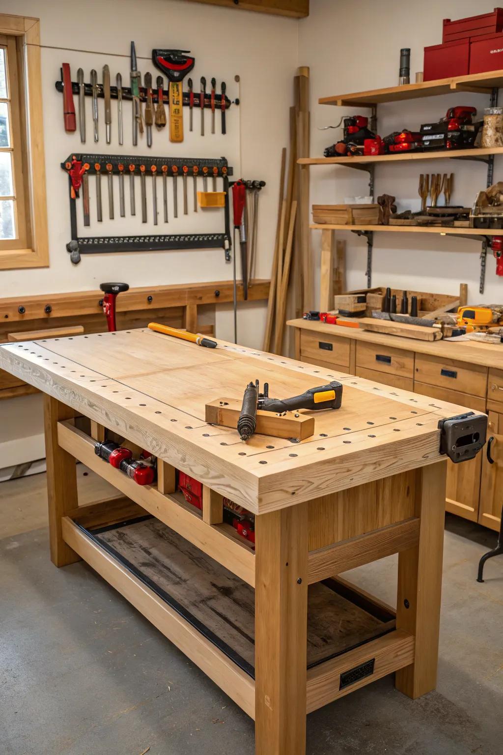 Streamline Your Workflow with a Central Assembly Table - The Heart of Your Woodshop.