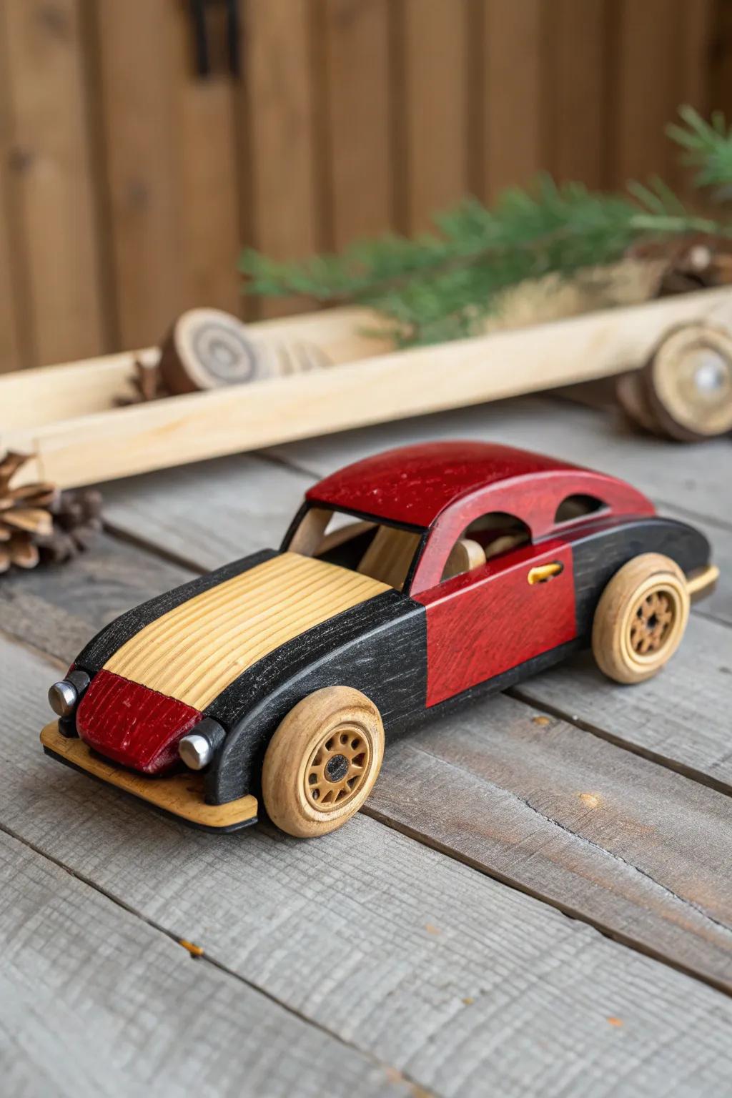 Handcrafted Wooden Toy Car: A Masterpiece of Craftsmanship and Playful Design.