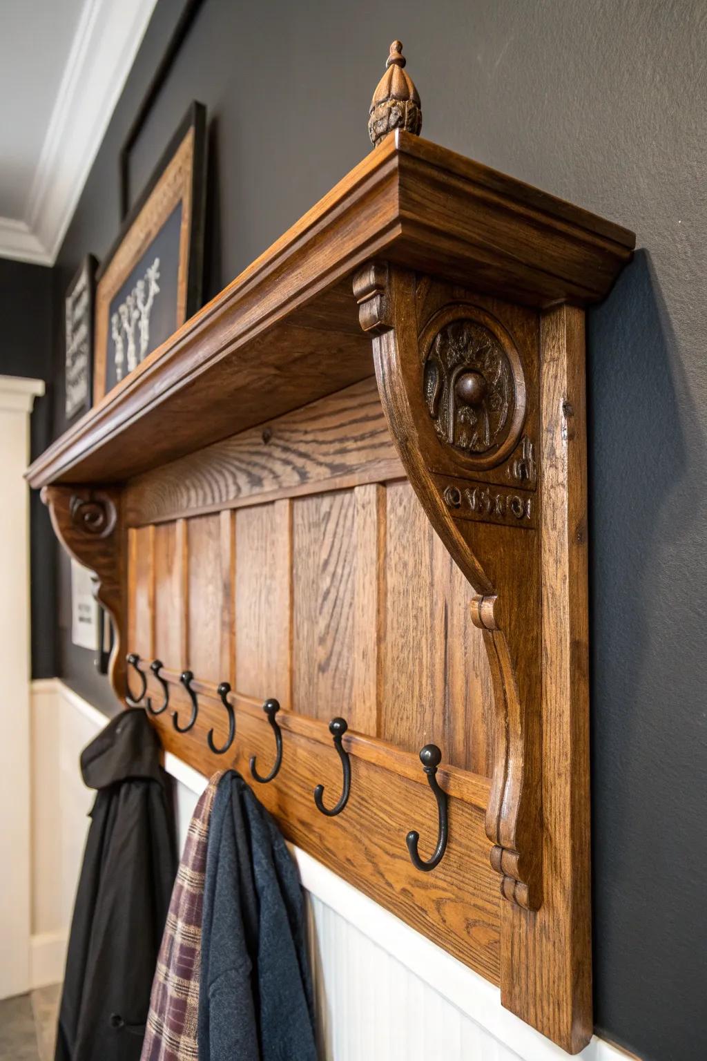 Transform your entryway with a bespoke coat rack that speaks volumes of craftsmanship and style.