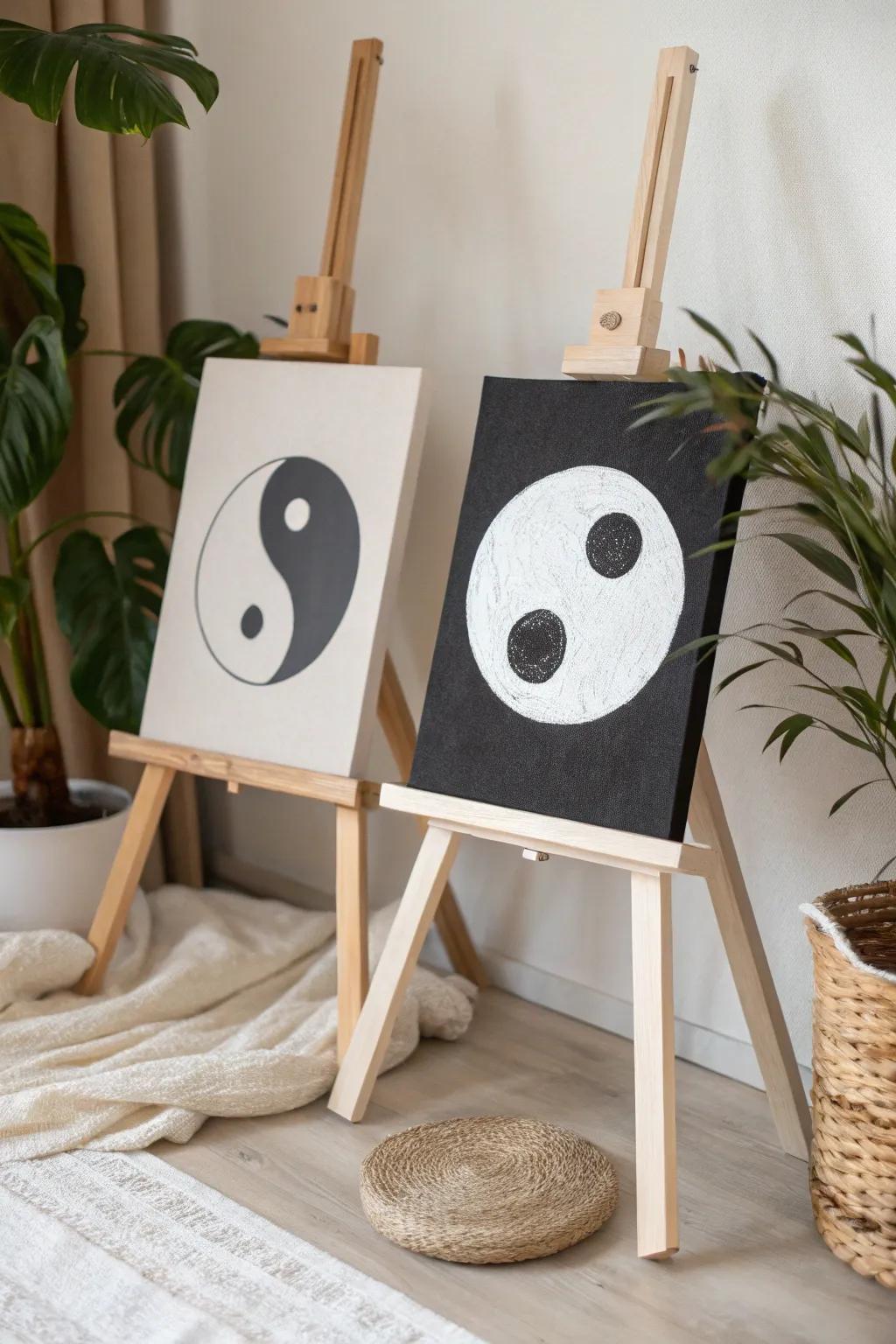 Discover the art of balance with these yin and yang canvases, where simplicity meets harmony.