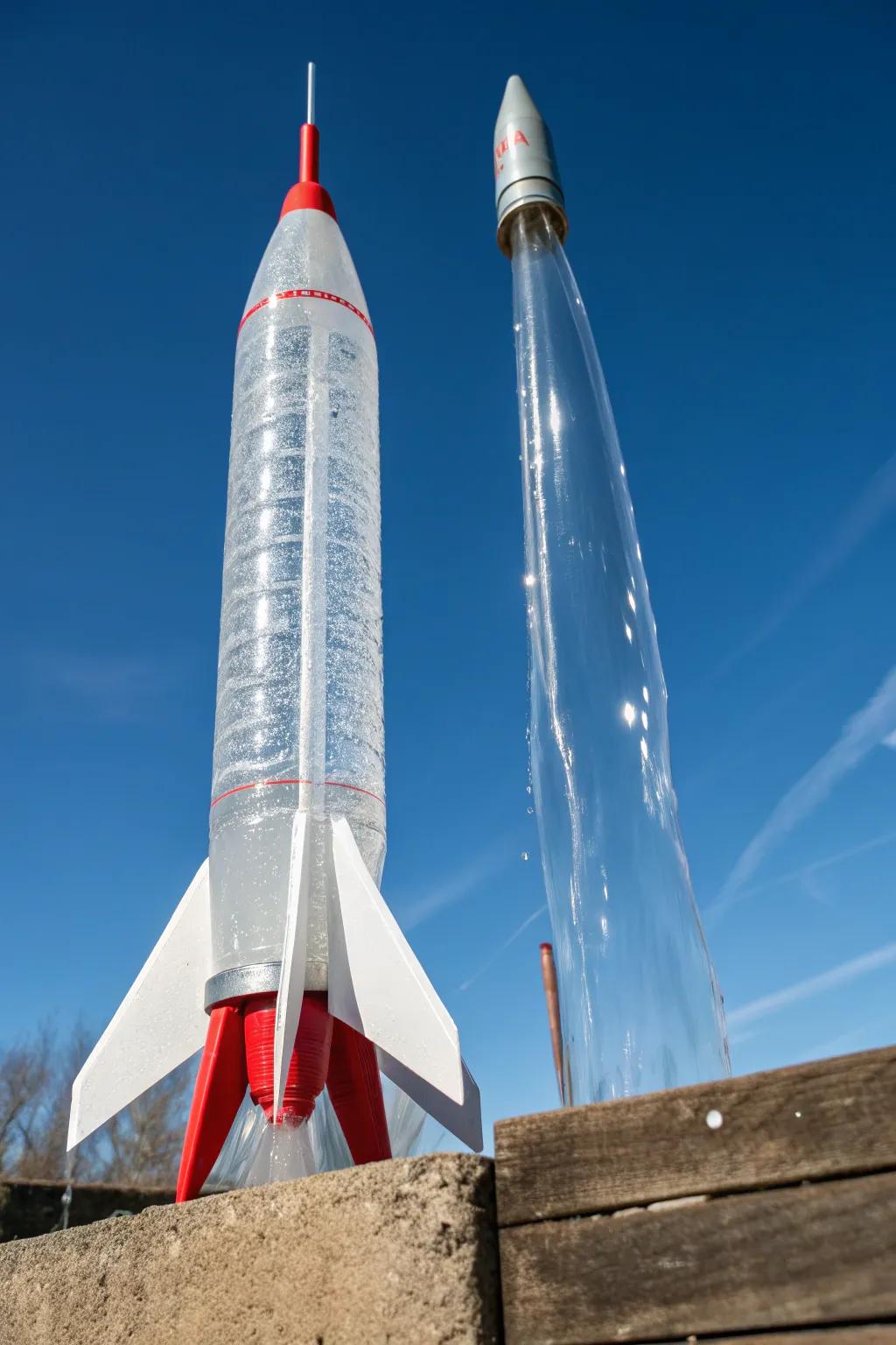 Ready for launch: Unleash the power of air and water with this stylish 2-liter bottle rocket.