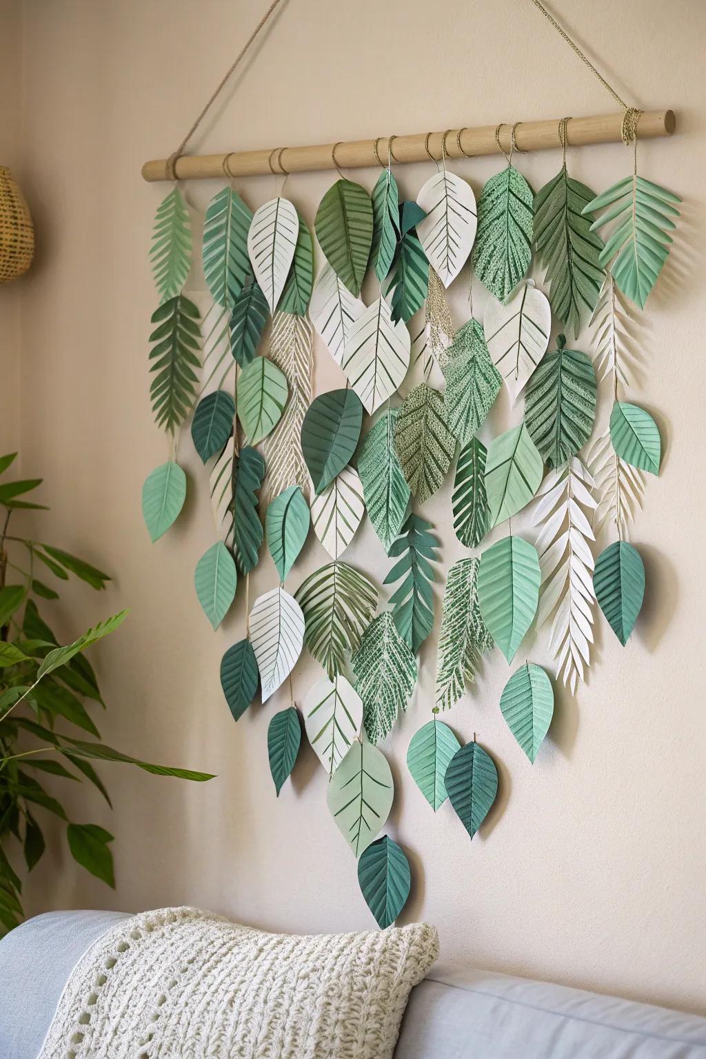 Bring the tranquil beauty of nature into your space with this stunning 3D paper leaf art.