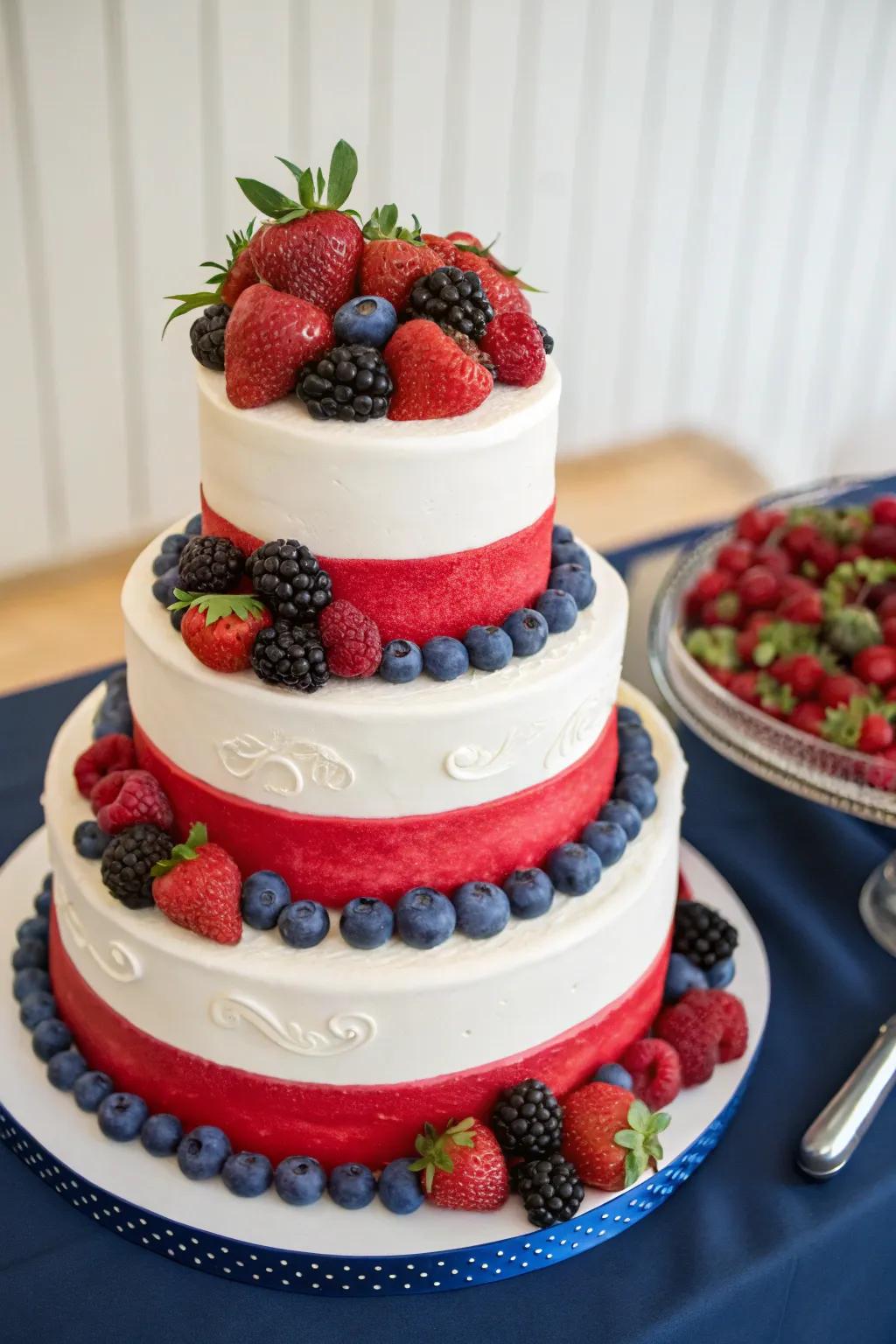 A patriotic wedding cake that tastes as good as it looks.