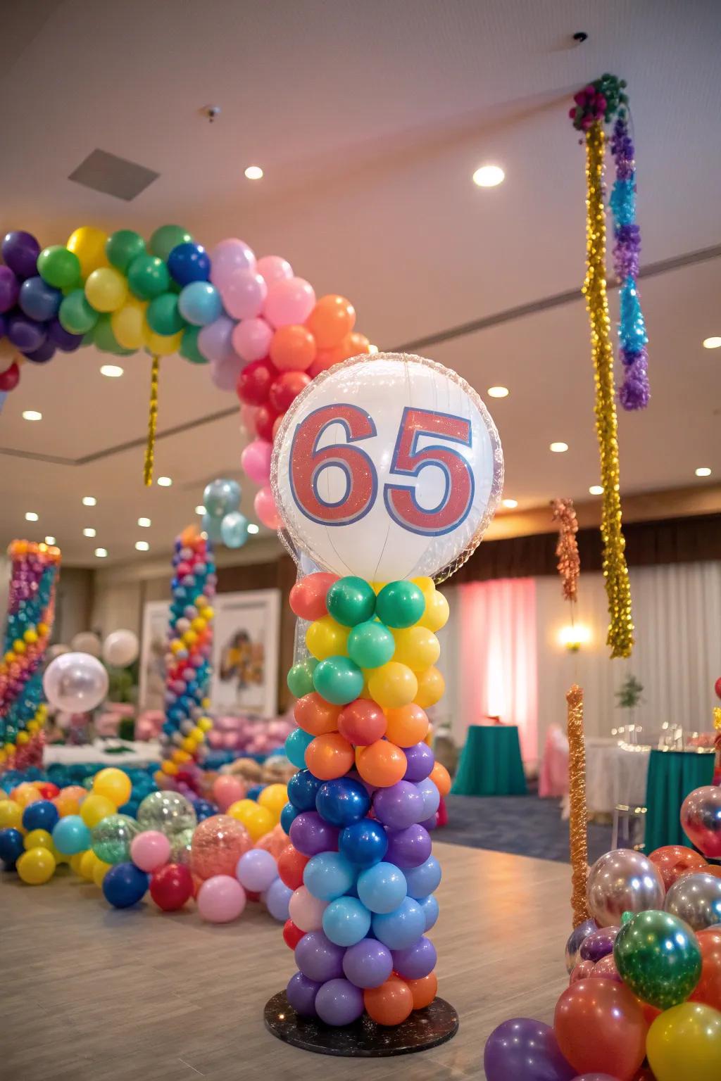 A vibrant balloon wonderland for a festive celebration.