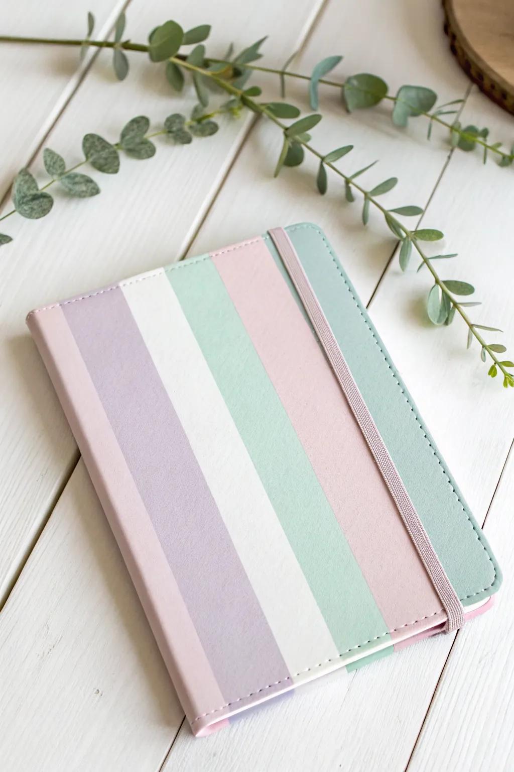 Embrace the serenity of pastel hues with this dreamy notebook cover, perfect for a touch of minimalistic elegance.