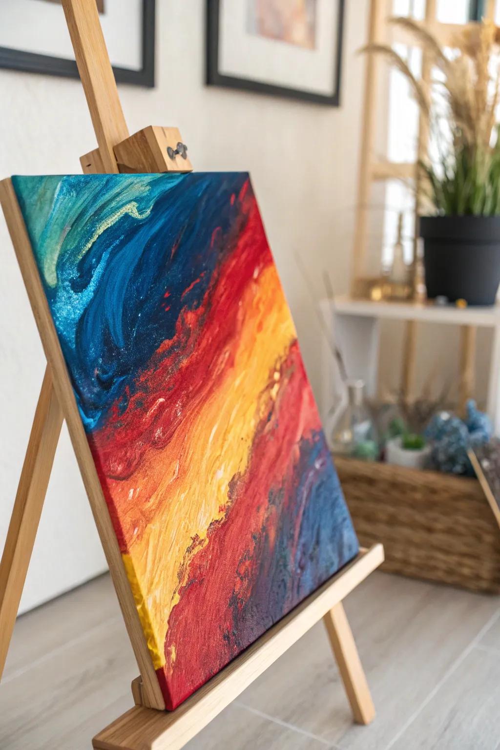 Unleash creativity with vibrant hues and the touch of your fingers—an abstract masterpiece that brings life to any space.