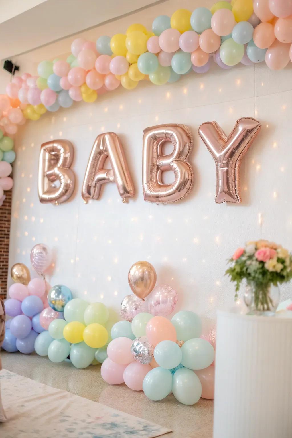 Personalized balloon backdrops create lasting memories.