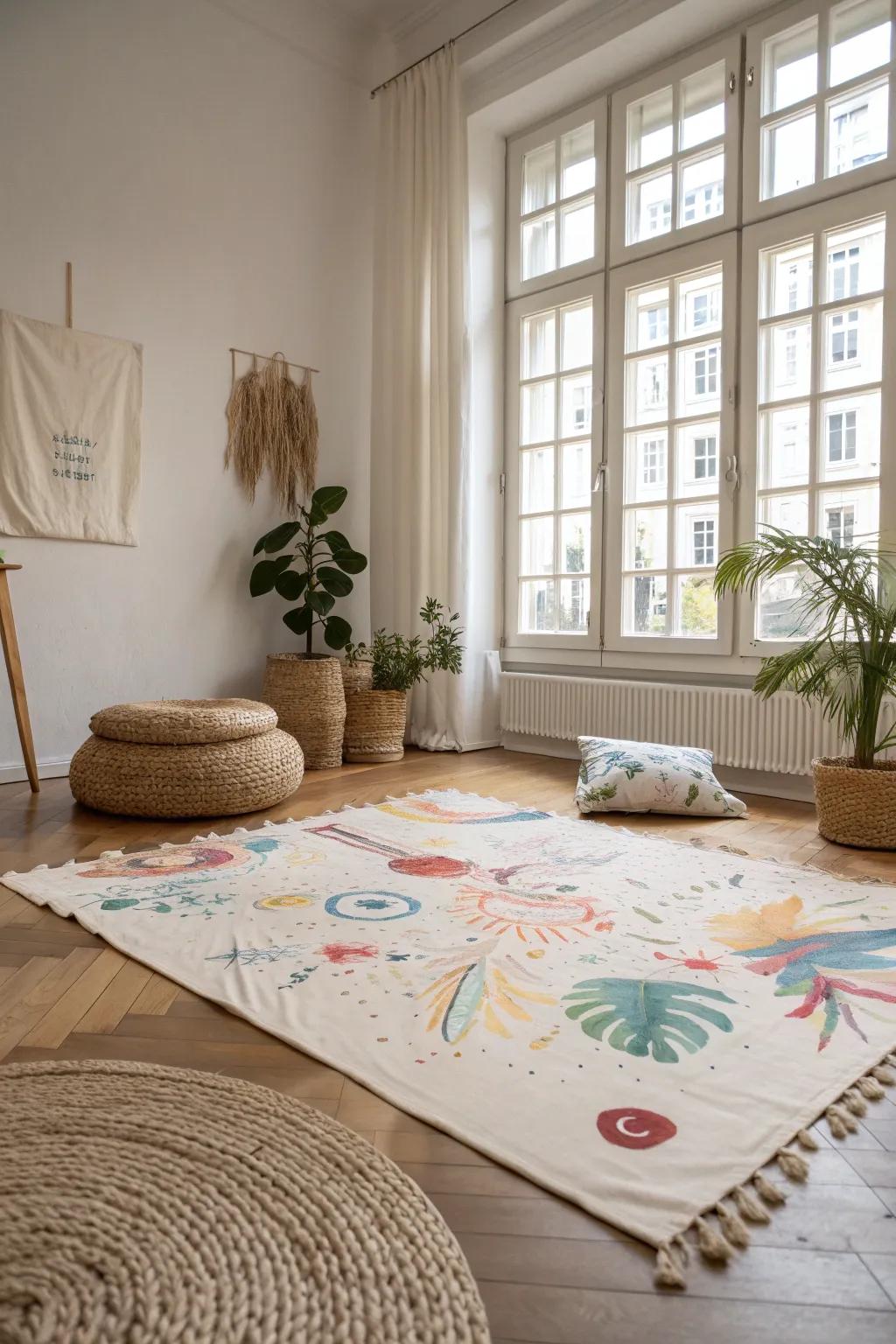 Unleash your little artist's creativity with a colorful crawling adventure on canvas!