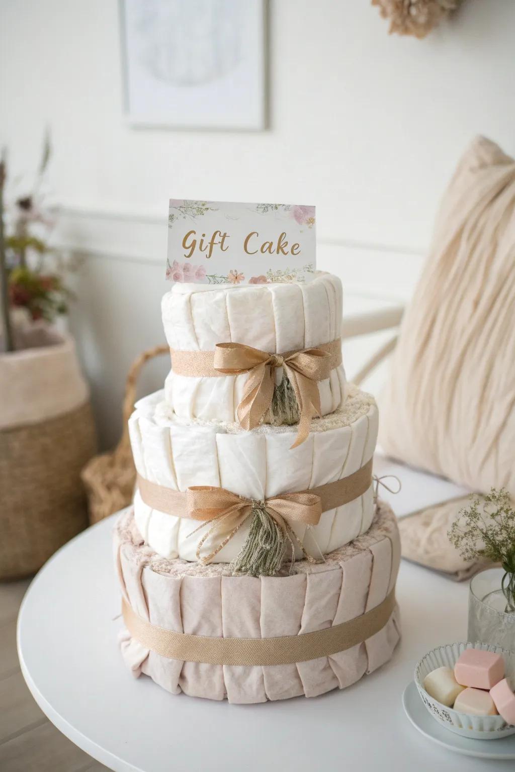 Sustainable gifting made stylish: Discover the charm of an eco-friendly diaper cake!
