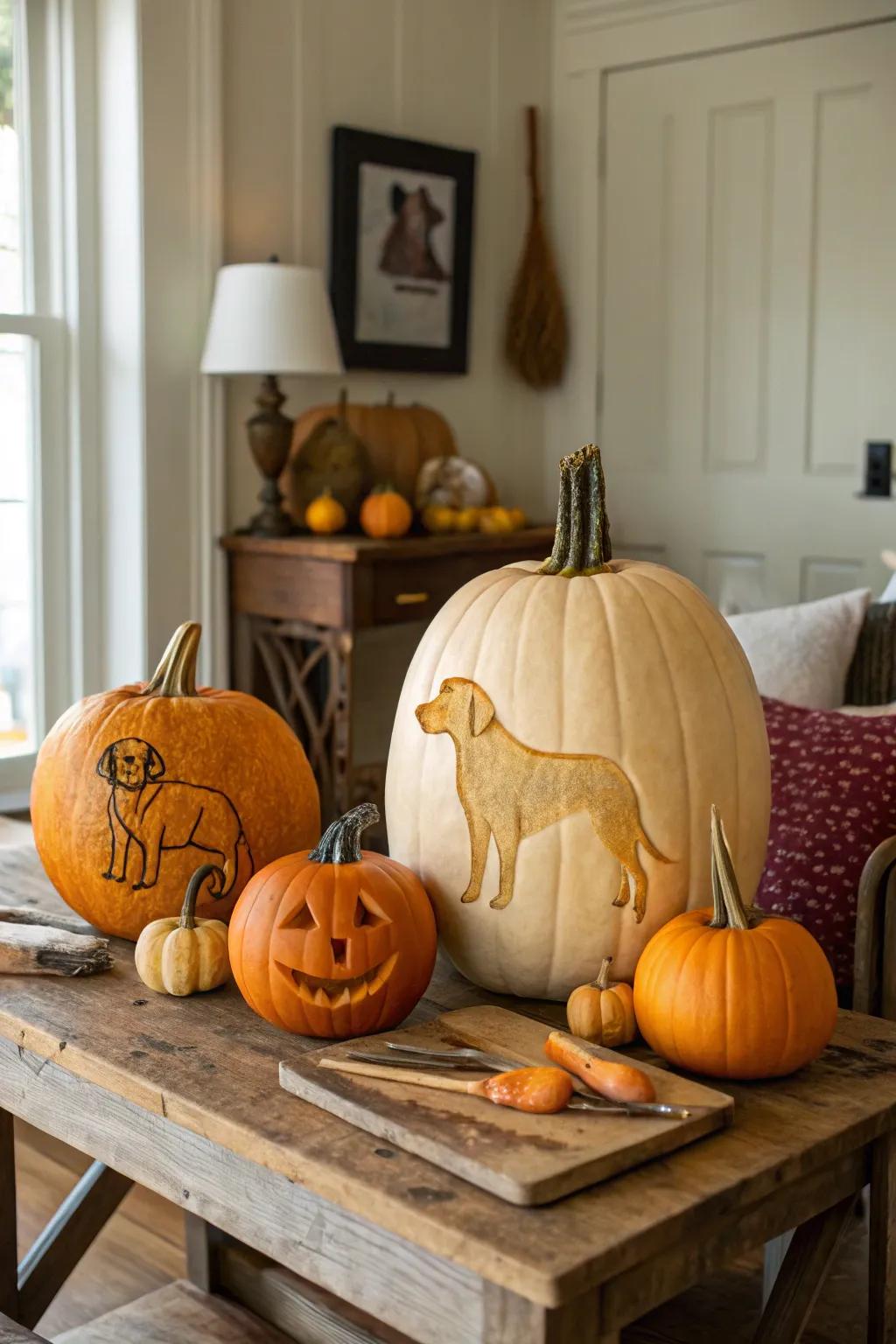 Crafting Canine Companions: A Scandinavian Boho Twist on Pumpkin Carving!