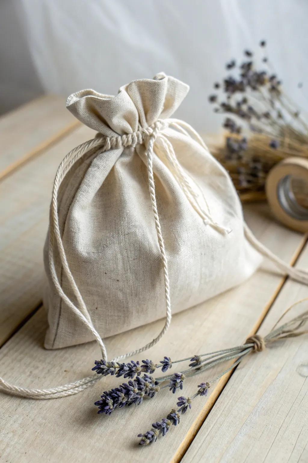 Elevate your gift-giving with handmade drawstring bags: a touch of simplicity and charm.