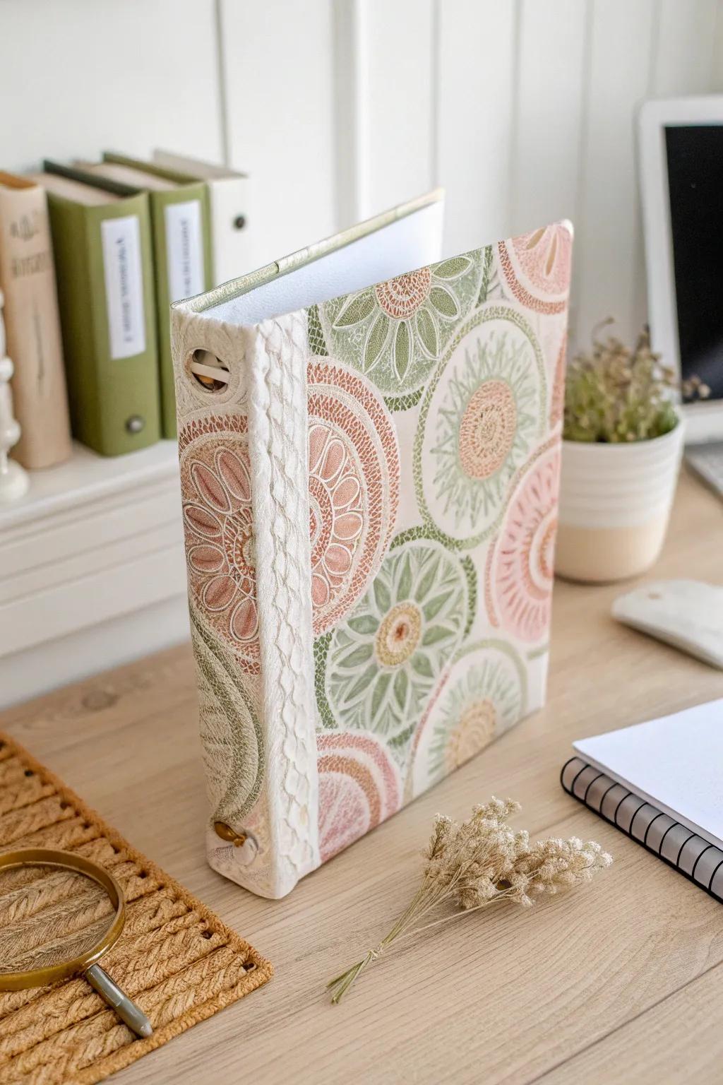 Elevate your organization with this beautiful crochet-inspired binder. Perfect for those who appreciate craftsmanship and simplicity.