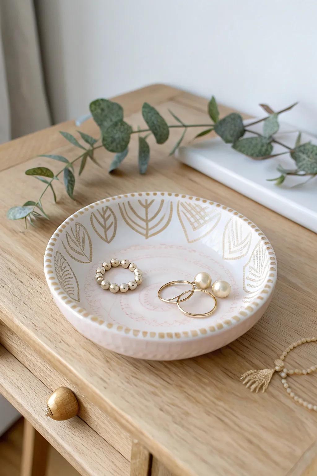 Gift elegance and organization with a handmade jewelry dish—perfect for keeping her treasures beautifully displayed.