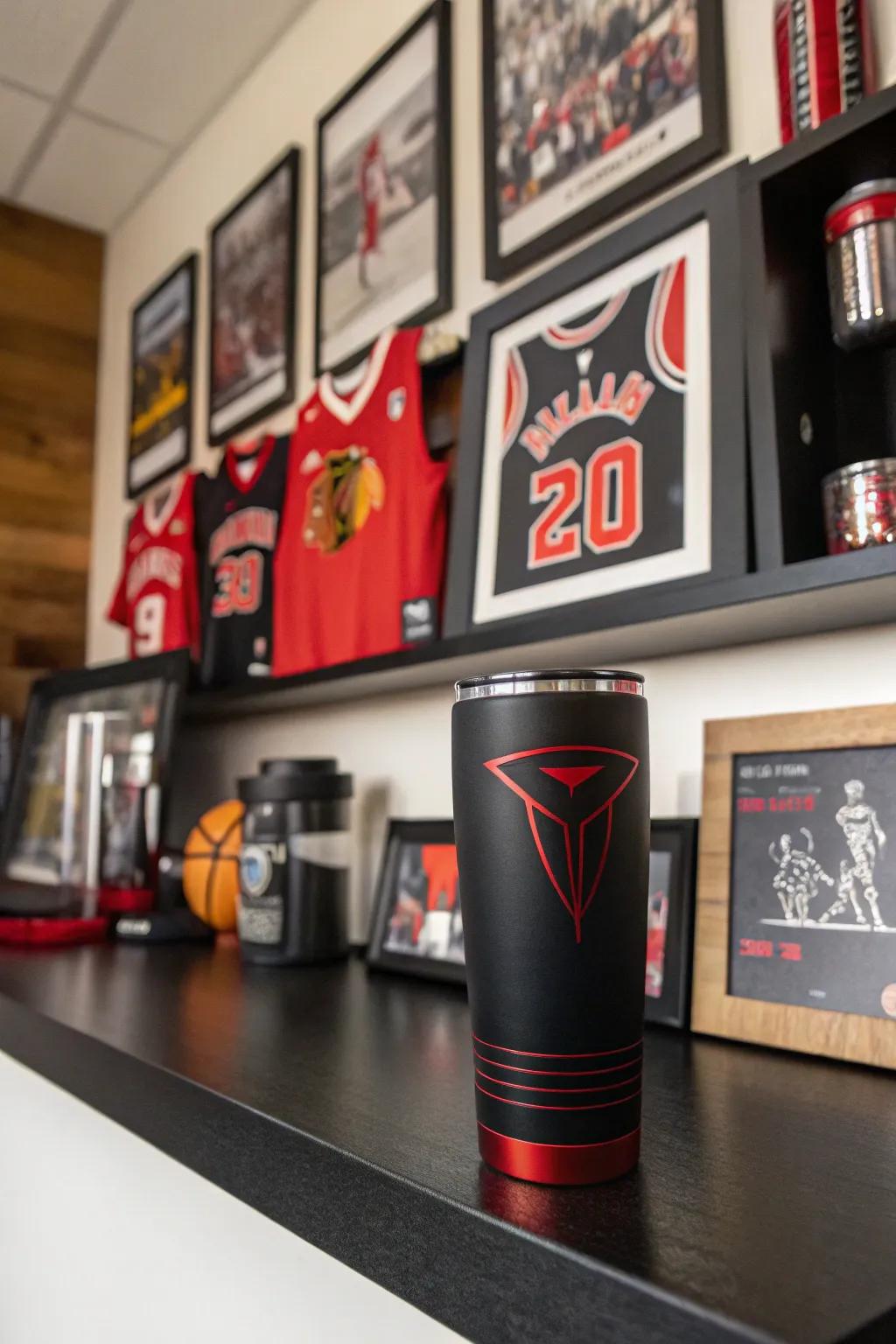 A sports-themed tumbler perfect for team supporters.