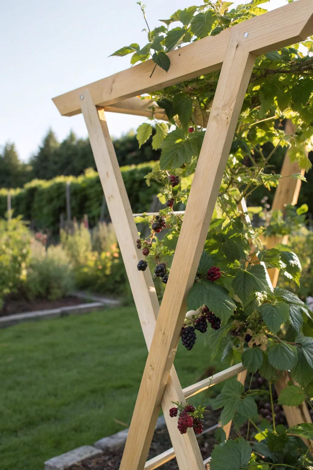 Elevate your garden with a chic V-trellis that marries function and style.