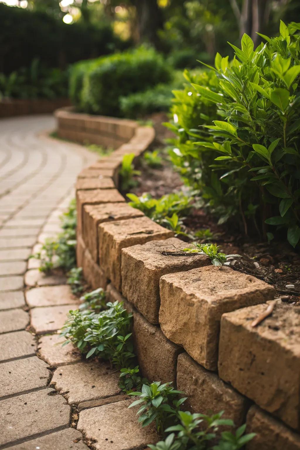 Nature's Elegance: Where Rustic Bricks Meet Verdant Greenery