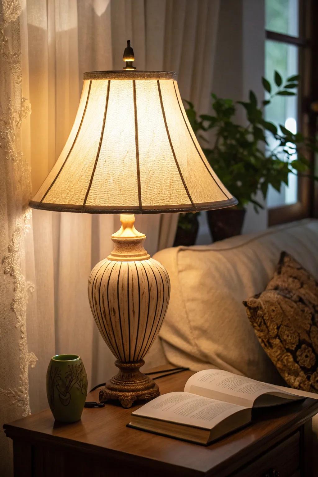 A room bathed in the warm glow of ambient lighting.