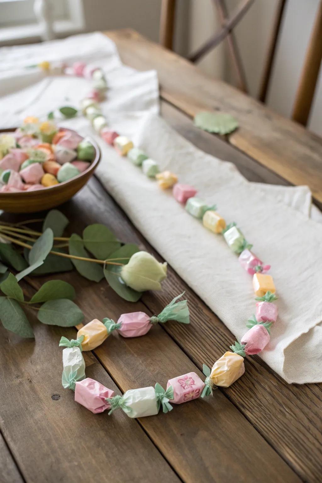 Craft with a conscience: Embrace sustainable beauty with an eco-friendly candy lei.