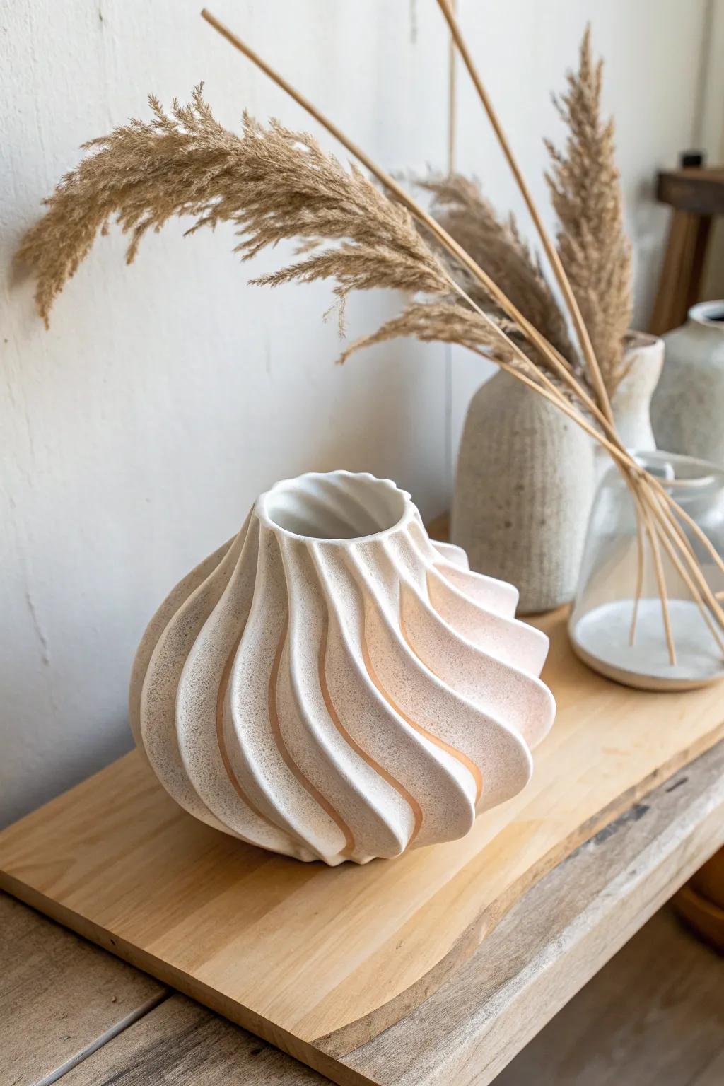 Discover the art of folded pottery: where simplicity meets dynamic elegance.